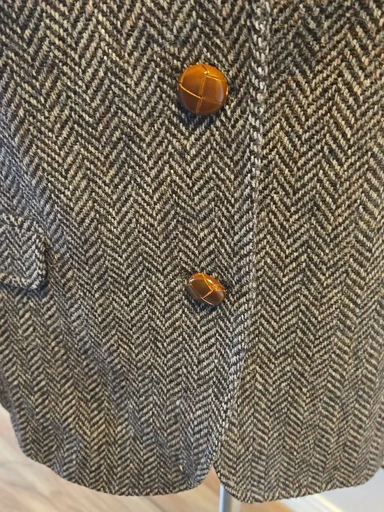 Vintage Union Made Lands End Herringbone Women’s Blazer Jacket Size 12 - Picture 4 of 13